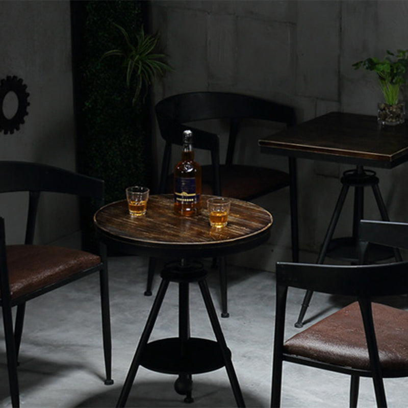 Moderne stijl ronde massief houten dinerset 1/2/3/4/5 stukken eetgelegenheid set