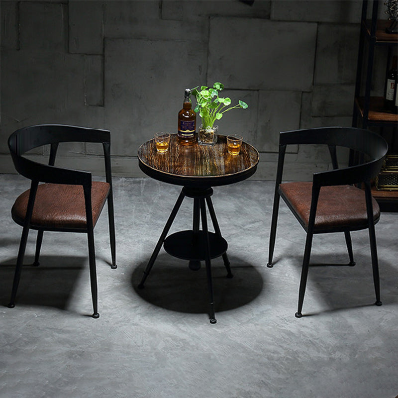 Moderne stijl ronde massief houten dinerset 1/2/3/4/5 stukken eetgelegenheid set