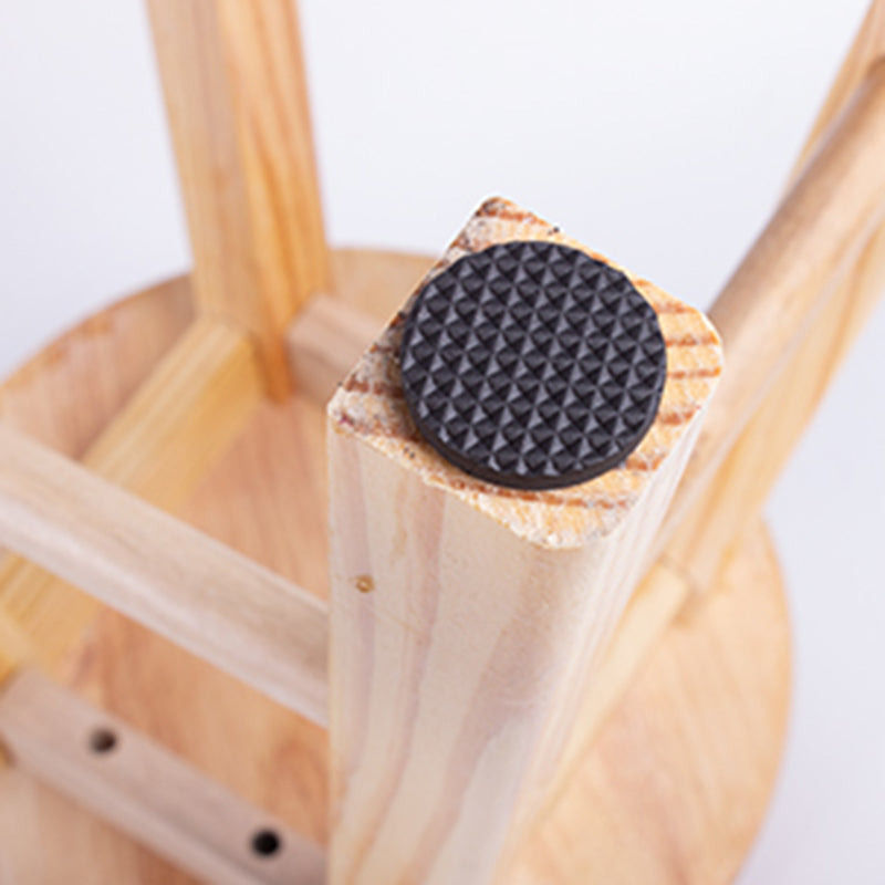 Sgabello da bar per la casa in legno senza schiena senza braccio moderno con sedile in legno e pedale