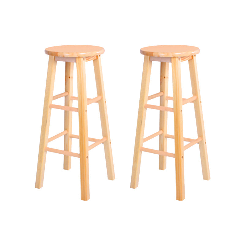 Sgabello da bar per la casa in legno senza schiena senza braccio moderno con sedile in legno e pedale