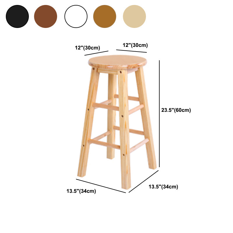 Sgabello da bar per la casa in legno senza schiena senza braccio moderno con sedile in legno e pedale