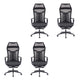 Mesh Office Desk Chair High Back Black Office Chair with Arms Contemporary Chair 4 Piece Set Nylon Foam Mesh Clearhalo 'furn' 'furn_office_chair' 'Furniture' 'Office Chairs' 'Office Furniture' 'office_chair' 5726637
