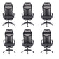 Mesh Office Desk Chair High Back Black Office Chair with Arms Contemporary Chair 6 Piece Set Nylon Foam Mesh Clearhalo 'furn' 'furn_office_chair' 'Furniture' 'Office Chairs' 'Office Furniture' 'office_chair' 5726638