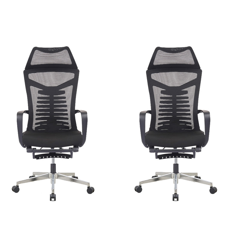 Mesh Office Desk Chair High Back Black Office Chair with Arms Contemporary Chair 2 Piece Set Stainless Steel Sponge Clearhalo 'furn' 'furn_office_chair' 'Furniture' 'Office Chairs' 'Office Furniture' 'office_chair' 5726641