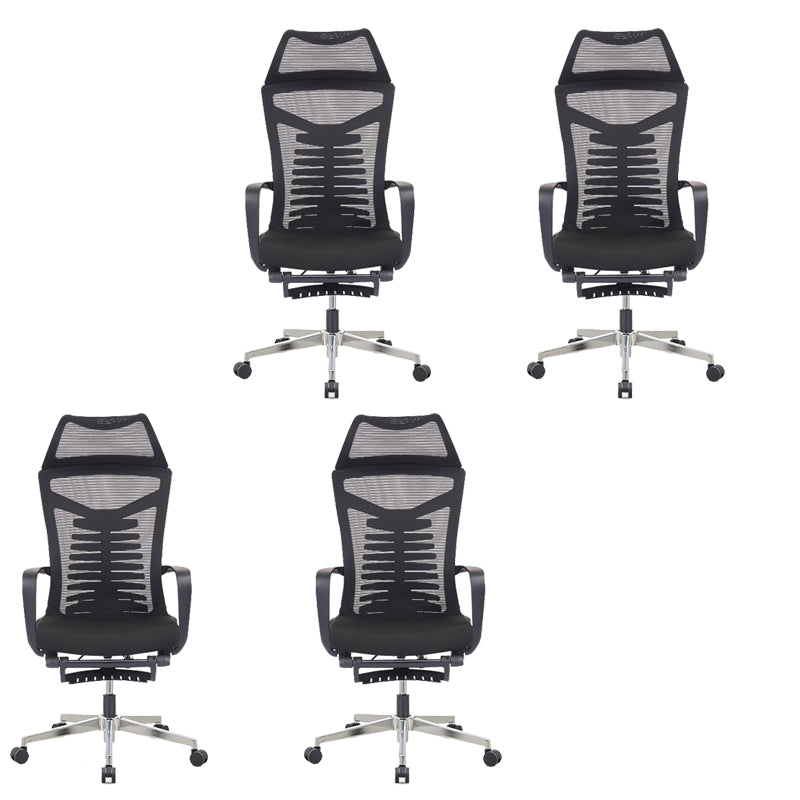 Mesh Office Desk Chair High Back Black Office Chair with Arms Contemporary Chair 4 Piece Set Stainless Steel Sponge Clearhalo 'furn' 'furn_office_chair' 'Furniture' 'Office Chairs' 'Office Furniture' 'office_chair' 5726642