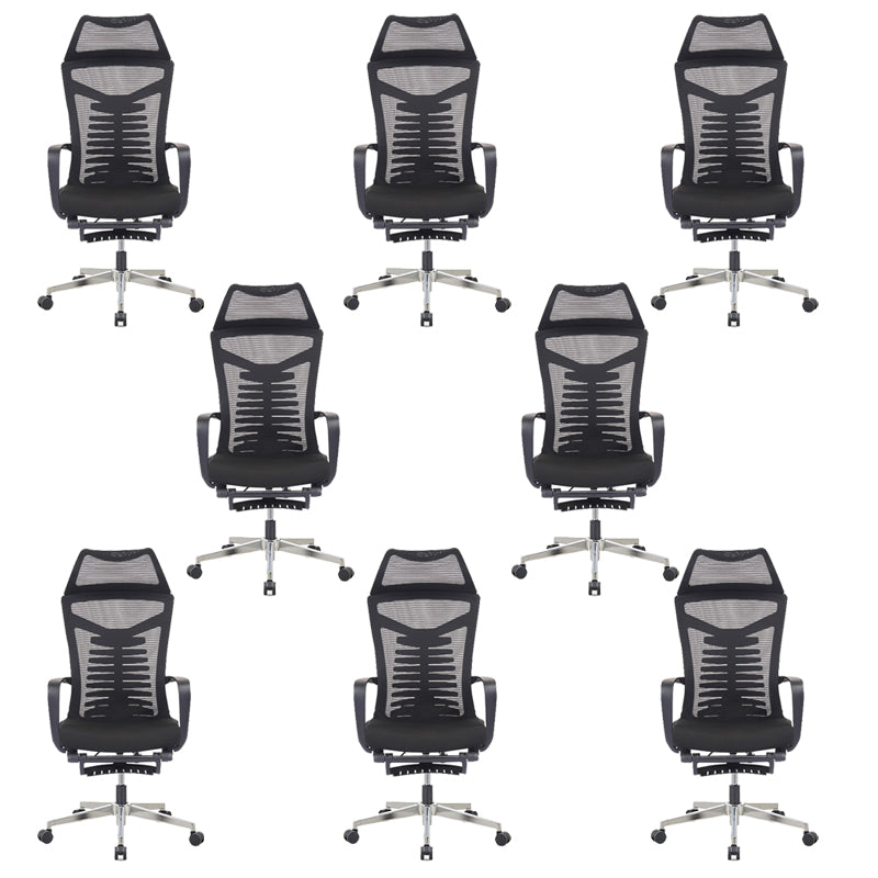 Mesh Office Desk Chair High Back Black Office Chair with Arms Contemporary Chair 8 Piece Set Stainless Steel Sponge Clearhalo 'furn' 'furn_office_chair' 'Furniture' 'Office Chairs' 'Office Furniture' 'office_chair' 5726644