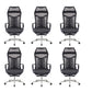 Mesh Office Desk Chair High Back Black Office Chair with Arms Contemporary Chair 6 Piece Set Stainless Steel Foam Mesh Clearhalo 'furn' 'furn_office_chair' 'Furniture' 'Office Chairs' 'Office Furniture' 'office_chair' 5726648