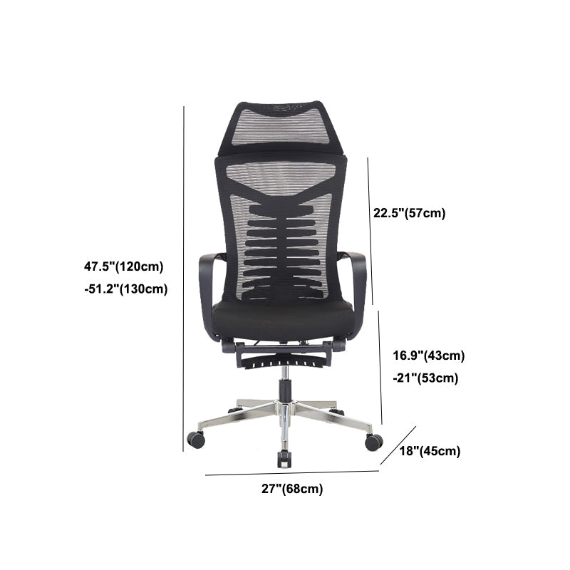 Mesh Office Desk Chair High Back Black Office Chair with Arms Contemporary Chair Clearhalo 'furn' 'furn_office_chair' 'Furniture' 'Office Chairs' 'Office Furniture' 'office_chair' 5726651