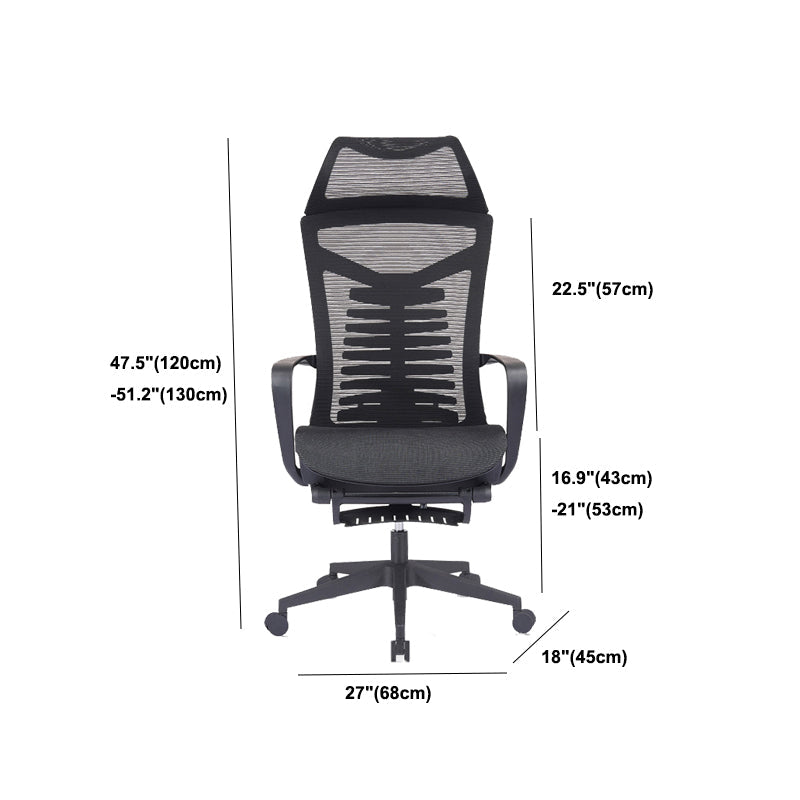 Mesh Office Desk Chair High Back Black Office Chair with Arms Contemporary Chair Clearhalo 'furn' 'furn_office_chair' 'Furniture' 'Office Chairs' 'Office Furniture' 'office_chair' 5726652