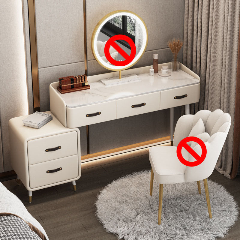 Glam Make-up Vanity Slate Top Vanity Dressing Table Set with Drawers