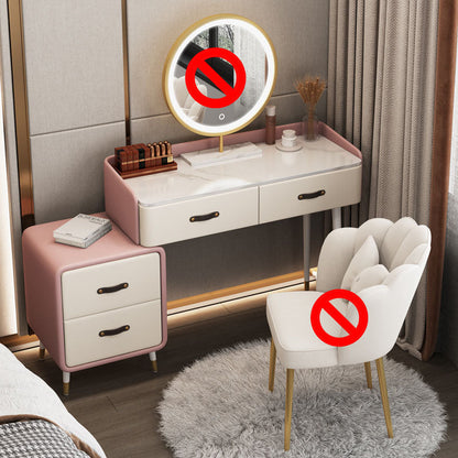 Glam Make-up Vanity Slate Top Vanity Dressing Table Set with Drawers