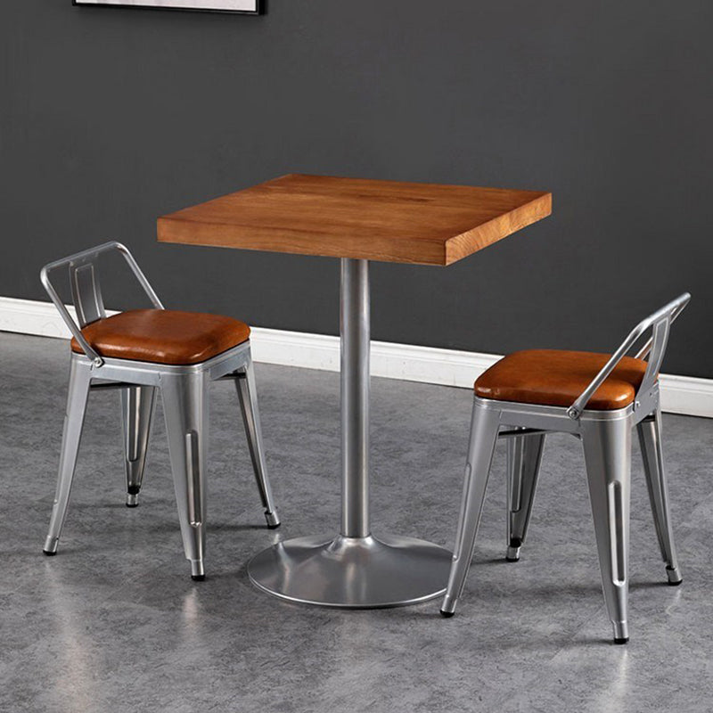 Industrial Dining Set 1/2/3/5 Pcs Kitchen Table and Chairs with Metal Frame 3 Pieces: Wood Table, 2 Light Brown Chairs Clearhalo 'Dining Room Sets' 'Dining Tables & Seating' 'dining_room_set' 'furn' 'furn_dining_room_set' 'Furniture' 'Kitchen & Dining Furniture' 5726711