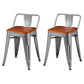 Industrial Dining Set 1/2/3/5 Pcs Kitchen Table and Chairs with Metal Frame 2 Brown Chairs Clearhalo 'Dining Room Sets' 'Dining Tables & Seating' 'dining_room_set' 'furn' 'furn_dining_room_set' 'Furniture' 'Kitchen & Dining Furniture' 5726713