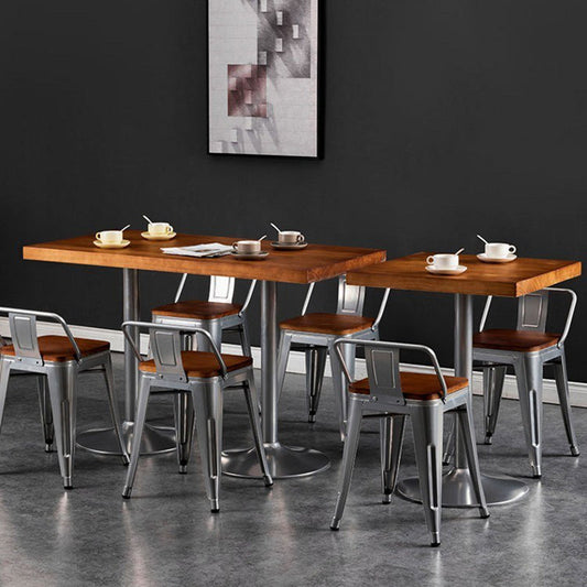 工業用ダイニングセット1/2/3/5 PCSキッチンテーブルと金属フレーム付きの椅子