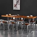 工業用ダイニングセット1/2/3/5 PCSキッチンテーブルと金属フレーム付きの椅子