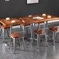 Industrial Dining Set 1/2/3/5 Pcs Kitchen Table and Chairs with Metal Frame Clearhalo 'Dining Room Sets' 'Dining Tables & Seating' 'dining_room_set' 'furn' 'furn_dining_room_set' 'Furniture' 'Kitchen & Dining Furniture' 5726723