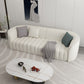 Sofá curva de lana blanca sofá de brazo inclinado moderno para sala de estar