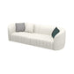 Sofá curva de lana blanca sofá de brazo inclinado moderno para sala de estar