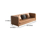 Genuine Leather Tuxedo Arm Sofa 33.46" Wide Contemporary Sofa, Brown Clearhalo 'furn' 'furn_sofas' 'Furniture' 'Living Room Furniture' 'Sofa' 'sofas' 5726777