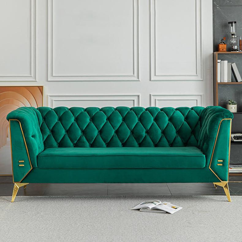 Tuxedo Arm Sofa 2/3-Seater Contemporary Tufted Velvet Sofa - 30.7" H