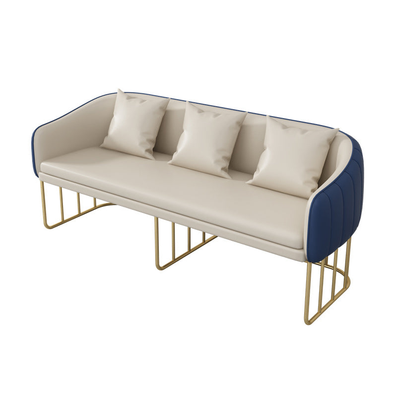 Divano di divano resistente al braccio in pelle in pelle finta per soggiorno