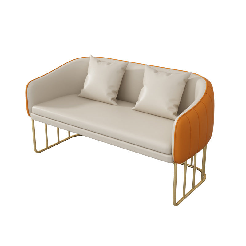 Divano di divano resistente al braccio in pelle in pelle finta per soggiorno