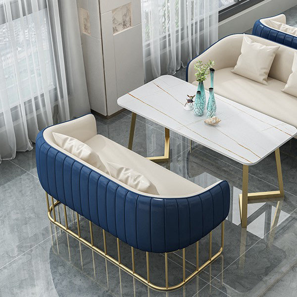 Divano di divano resistente al braccio in pelle in pelle finta per soggiorno