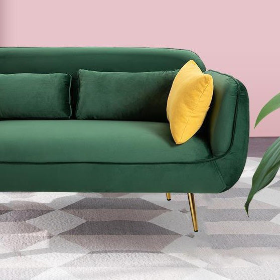 Canapa de bras carré de velours de 30,70 "de large avec dos serré pour le salon