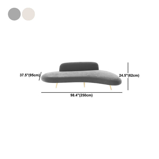 37.40" Wide Curved Sofa Contemporary Velvet Armless Sofa for Living Room