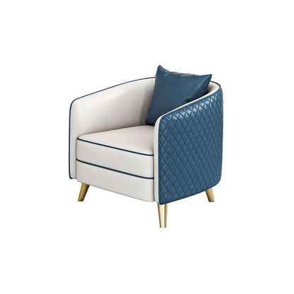 25.59" Wide Faux Leather Sofa Contemporary Standard Sloped Arm Sofa