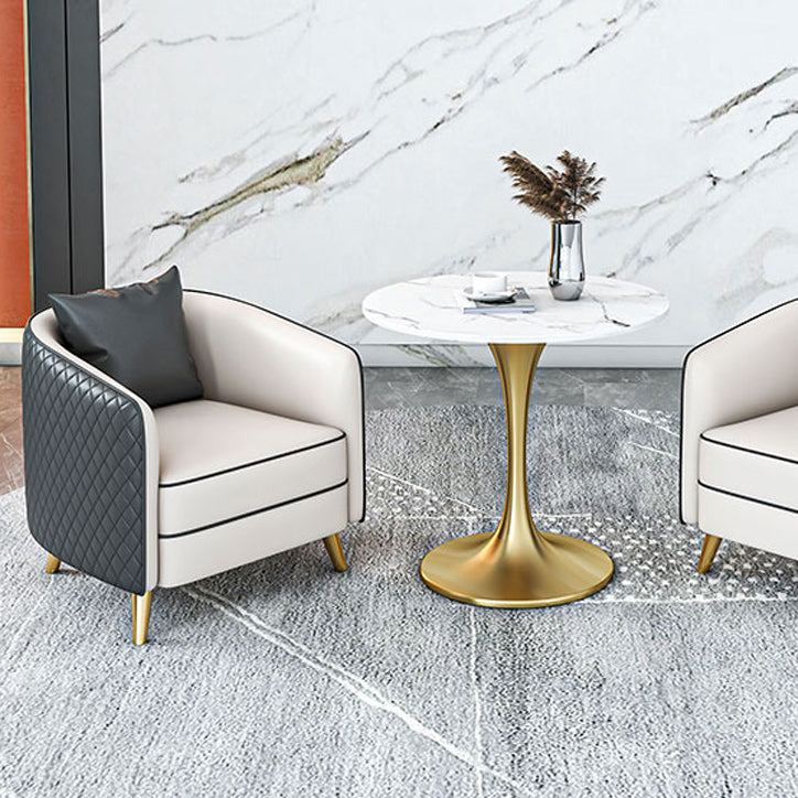 25.59" Wide Faux Leather Sofa Contemporary Standard Sloped Arm Sofa