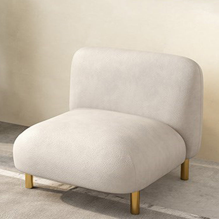 モダンスタイルのフェイクレザーソファスクエアアームタキシードリビングルームソファーの真鍮製の脚