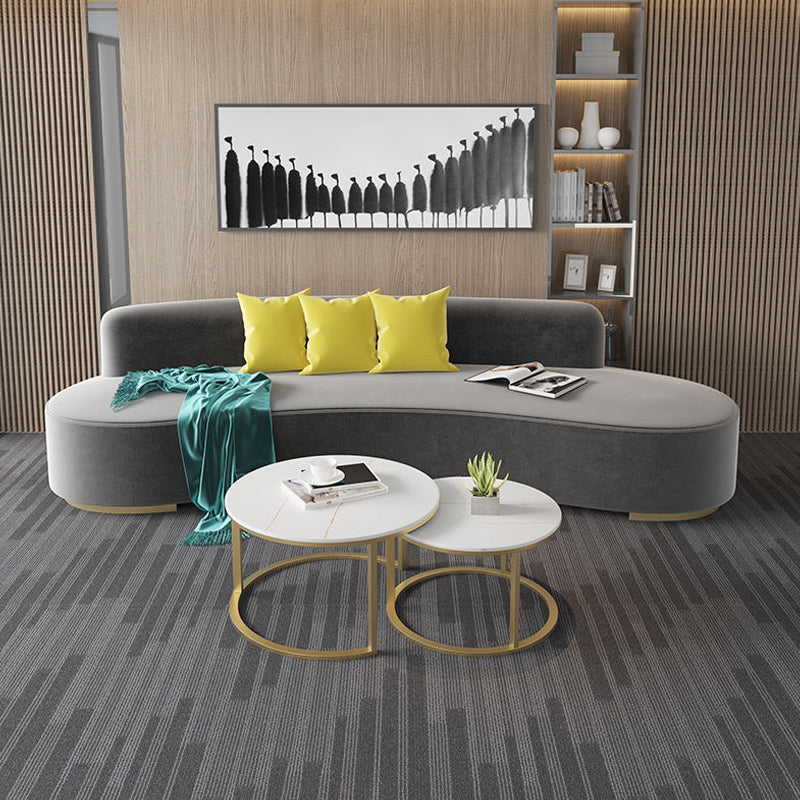 Noordse moderne gebogen bank met close back Modern Living Room armloze bank