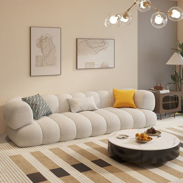 モダン縫製枕バックソファタキシードアームソファ29.53 "H白ウールのH