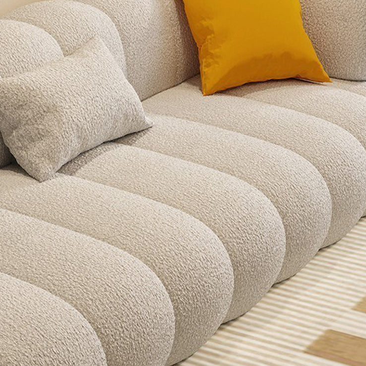 モダン縫製枕バックソファタキシードアームソファ29.53 "H白ウールのH