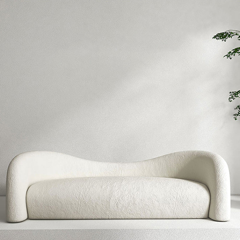 Contemporary Wool Curved Sofa Modern Sloped Arm Sofa for Living Room 94"L x 33"W x 31"H Clearhalo 'furn' 'furn_sofas' 'Furniture' 'Living Room Furniture' 'Sofa' 'sofas' 5726990