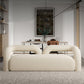 27.56" High Wool Sofa Modern Simple Tuxedo Arm Sofa in White