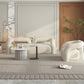 27.56" High Wool Sofa Modern Simple Tuxedo Arm Sofa in White