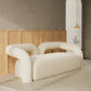 27.56" High Wool Sofa Modern Simple Tuxedo Arm Sofa in White