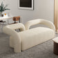 27.56" High Wool Sofa Modern Simple Tuxedo Arm Sofa in White