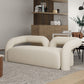 27.56" High Wool Sofa Modern Simple Tuxedo Arm Sofa in White