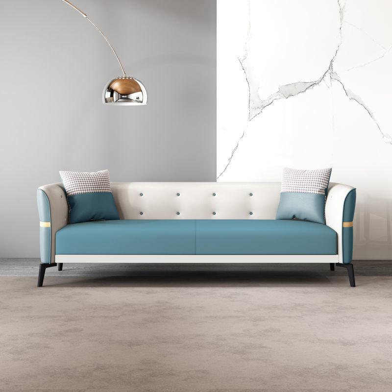 Moderne stijl bankimitatie lederen spons gestoffeerd omvergeworpen leunstoel sofa bed