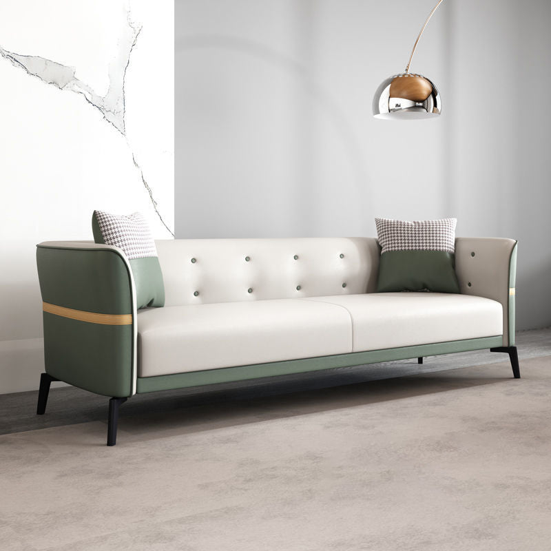 Moderne stijl bankimitatie lederen spons gestoffeerd omvergeworpen leunstoel sofa bed
