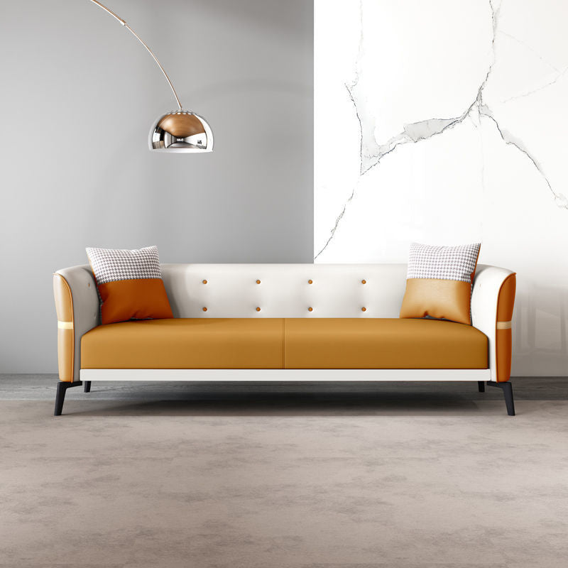 Moderne stijl bankimitatie lederen spons gestoffeerd omvergeworpen leunstoel sofa bed