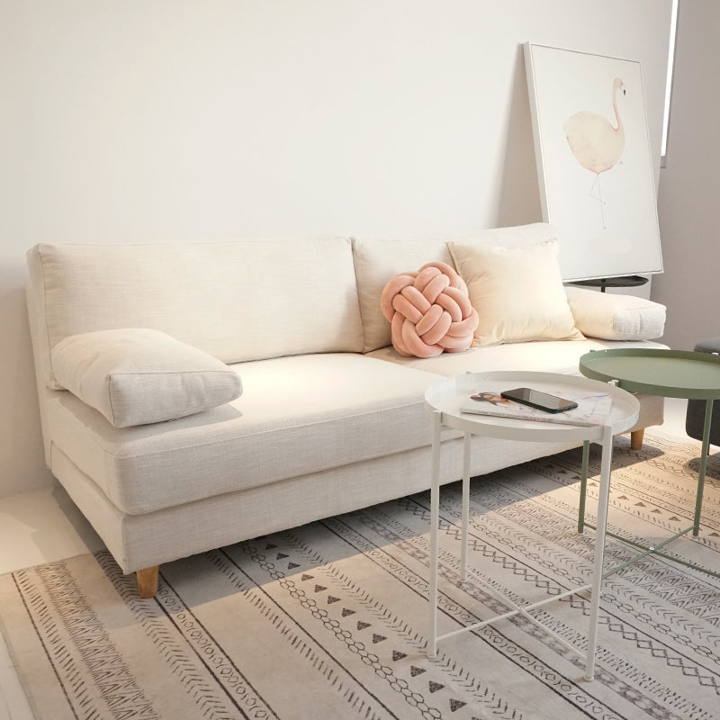 Contemporary Cushions Pillow Top Arm Stationary Living Room Sofa Off-White Clearhalo 'furn' 'furn_sofas' 'Furniture' 'Living Room Furniture' 'Sofa' 'sofas' 5727074