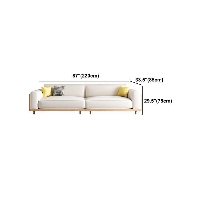 Contemporary White Cushions Standard Square Arm Slipcovered Sofa