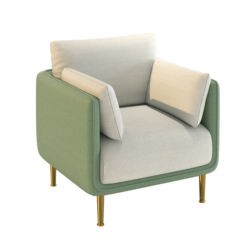 Contemporary Standard Faux Leather Stain Resistant Sofa Couch 31.5"L x 27.5"W x 33.5"H Green-White Clearhalo 'furn' 'furn_sofas' 'Furniture' 'Living Room Furniture' 'Sofa' 'sofas' 5727176