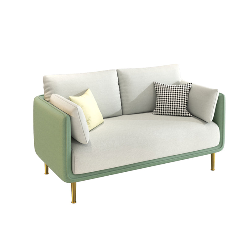 Contemporary Standard Faux Leather Stain Resistant Sofa Couch 47"L x 28"W x 33"H Green-White Clearhalo 'furn' 'furn_sofas' 'Furniture' 'Living Room Furniture' 'Sofa' 'sofas' 5727179
