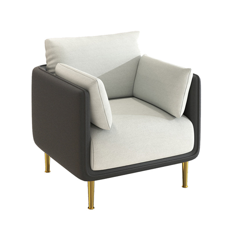 Contemporary Standard Faux Leather Stain Resistant Sofa Couch 31.5"L x 27.5"W x 33.5"H Gray-White Clearhalo 'furn' 'furn_sofas' 'Furniture' 'Living Room Furniture' 'Sofa' 'sofas' 5727181