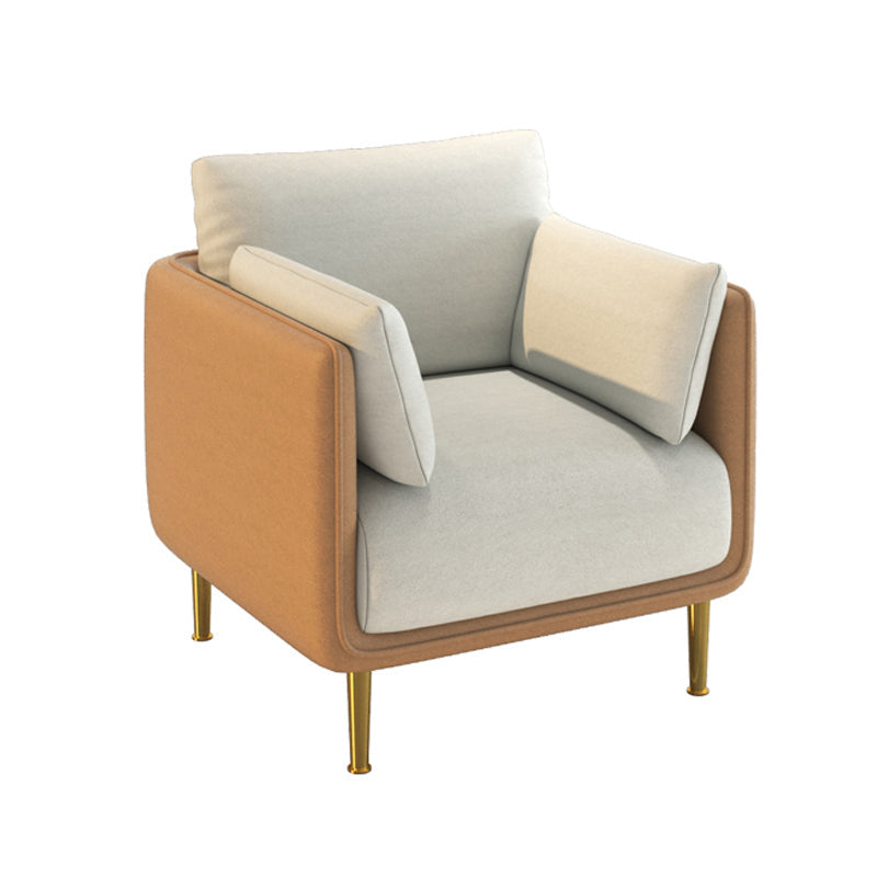 Contemporary Standard Faux Leather Stain Resistant Sofa Couch 31.5"L x 27.5"W x 33.5"H Orange White Clearhalo 'furn' 'furn_sofas' 'Furniture' 'Living Room Furniture' 'Sofa' 'sofas' 5727183